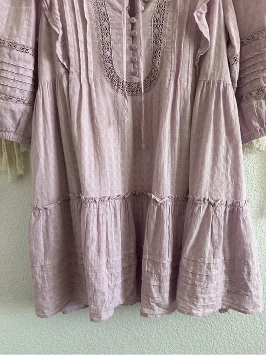AE Pintuck Ruffle Babydoll Mini
Dress Lilac Ruffle Tiered Dress Spring Cottage - Picture 5 of 12